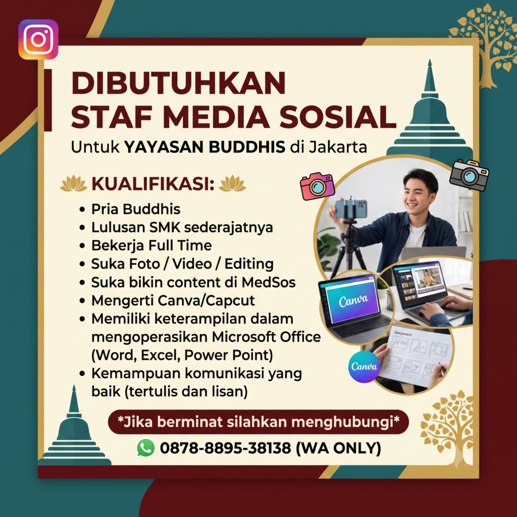 Staff Media Sosial-Yayasan Budhhis Jakarta